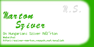 marton sziver business card